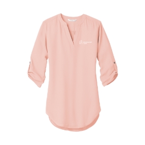 Women's 3/4 Sleeve Tunic full color logo on left